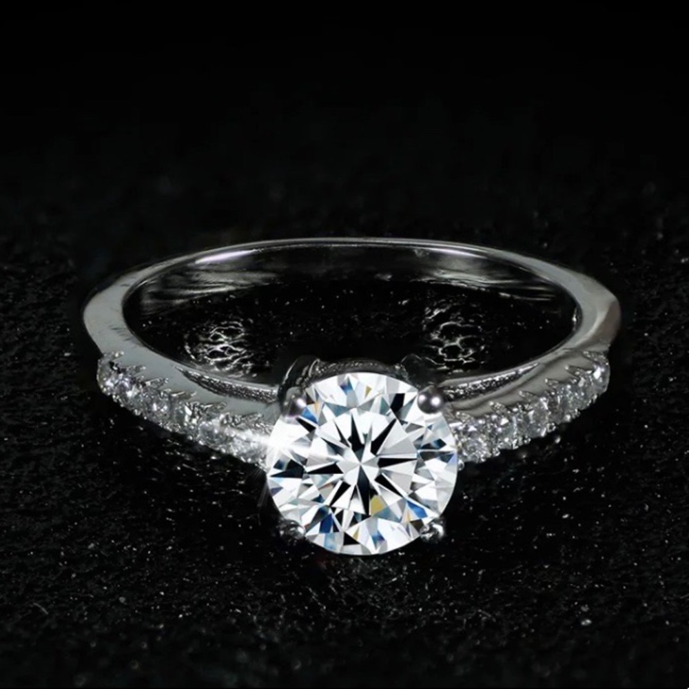New💍925 Sterling Silver Diamond Engagement Ring - Picture 2 of 6